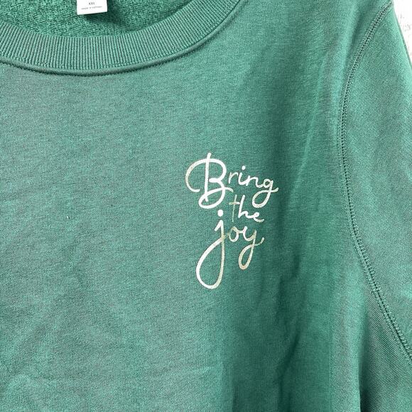 Not So Ugly Christmas Sweater Bring The Joy Green Gold XXL Cozy Crewneck NWT - Picture 3 of 7